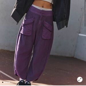 Free People Timko Pants Champion Purple Loose Fit Sweatpants Women's Size Large